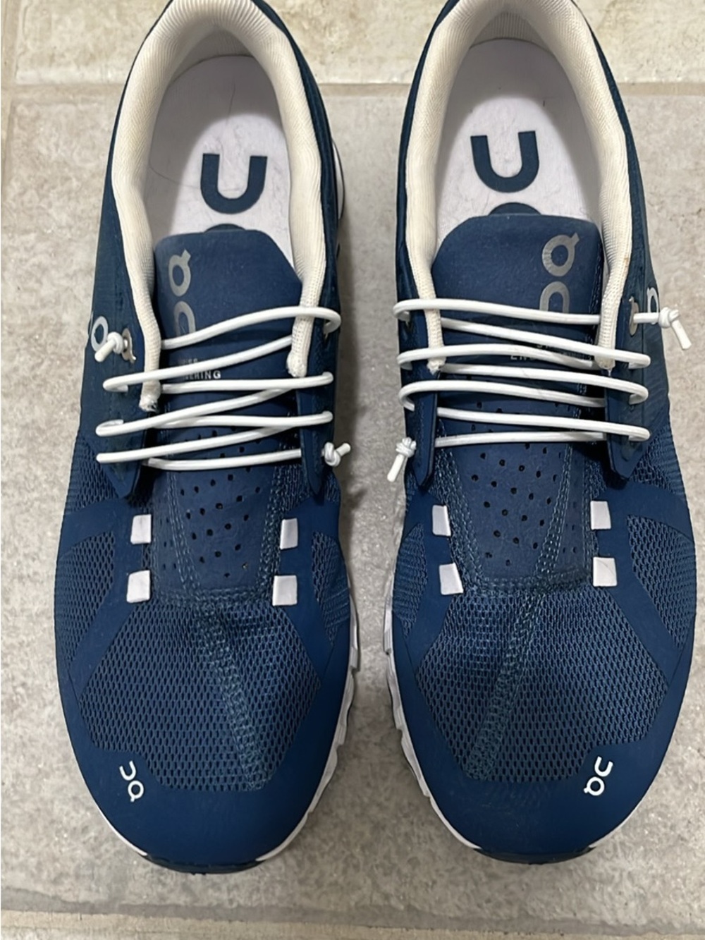 On Running- Athletic Shoes - Navy Blue with White Accents